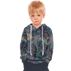 Vintage Peacock Feather Kids  Overhead Hoodie