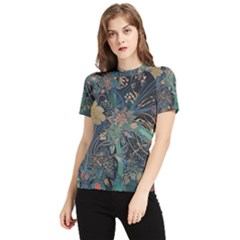 Bird Flower Tree Forest Women s Short Sleeve Rash Guard