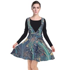 Flowers Trees Forest Plunge Pinafore Dress