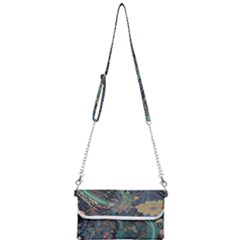 Vintage Peacock Feather Mini Crossbody Handbag by Jatiart