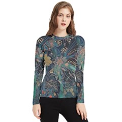 Flowers Trees Forest Women s Long Sleeve Rash Guard