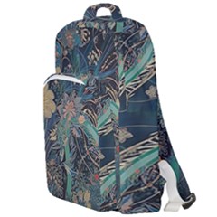 Vintage Peacock Feather Double Compartment Backpack by Jatiart