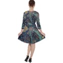 Flowers Trees Forest Quarter Sleeve Ruffle Waist Dress View2