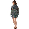 Vintage Peacock Feather Long Sleeve Kimono View2