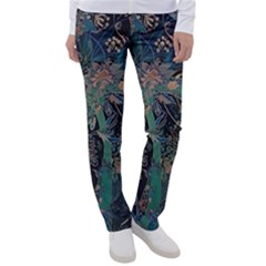 Vintage Peacock Feather Women s Casual Pants