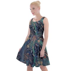 Flowers Trees Forest Knee Length Skater Dress by Jatiart