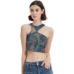 Vintage Peacock Feather Cut Out Top by Jatiart