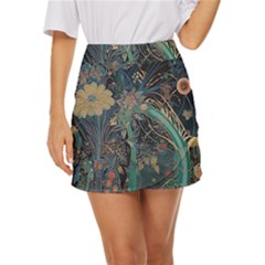 Flowers Trees Forest Mini Front Wrap Skirt