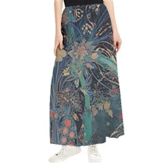 Vintage World Map Maxi Chiffon Skirt by Jatiart