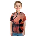 Elephant Landscape Tree Africa Sunset Safari Wild Kids  Sport Mesh T-Shirt View1