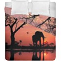 Elephant Landscape Tree Africa Sunset Safari Wild Duvet Cover Double Side (California King Size) View1