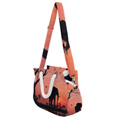 Elephant Landscape Tree Africa Sunset Safari Wild Rope Handles Shoulder Strap Bag by Jatiart