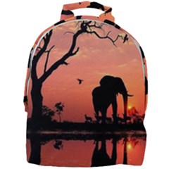 Elephant Landscape Tree Africa Sunset Safari Wild Mini Full Print Backpack by Jatiart