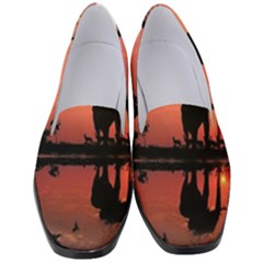 Elephant Landscape Tree Africa Sunset Safari Wild Women s Classic Loafer Heels by Jatiart