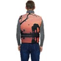 Elephant Landscape Tree Africa Sunset Safari Wild Men s Button Up Puffer Vest	 View4