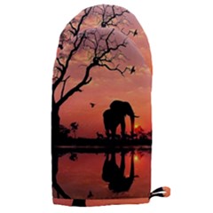 Elephant Landscape Tree Africa Sunset Safari Wild Microwave Oven Glove by Jatiart