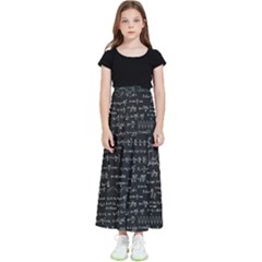 Math Equations Formulas Pattern Kids  Flared Maxi Skirt by Ravend