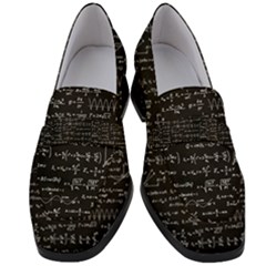 Math Equations Formulas Pattern Women s Chunky Heel Loafers by Ravend