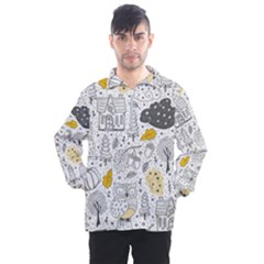 Doodle Seamless Pattern With Autumn Elements Men s Half Zip Pullover by Ravend