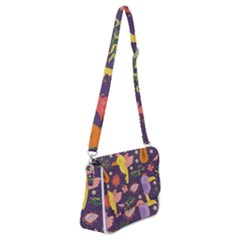 Exotic Seamless Pattern With Parrots Fruits Shoulder Bag With Back Zipper by Ravend