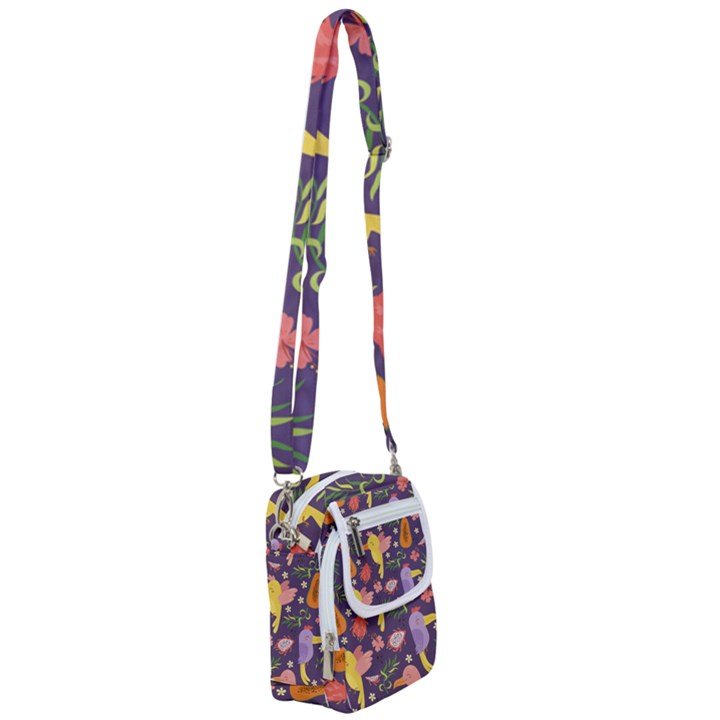 Exotic Seamless Pattern With Parrots Fruits Shoulder Strap Belt Bag