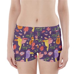 Exotic Seamless Pattern With Parrots Fruits Boyleg Bikini Wrap Bottoms by Ravend