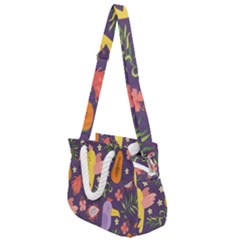 Exotic Seamless Pattern With Parrots Fruits Rope Handles Shoulder Strap Bag by Ravend