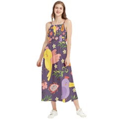 Exotic Seamless Pattern With Parrots Fruits Boho Sleeveless Summer Dress by Ravend