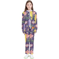 Exotic Seamless Pattern With Parrots Fruits Kids  Tracksuit by Ravend