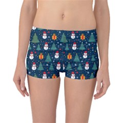 Snow Snowman Tree Christmas Tree Boyleg Bikini Bottoms by Ravend