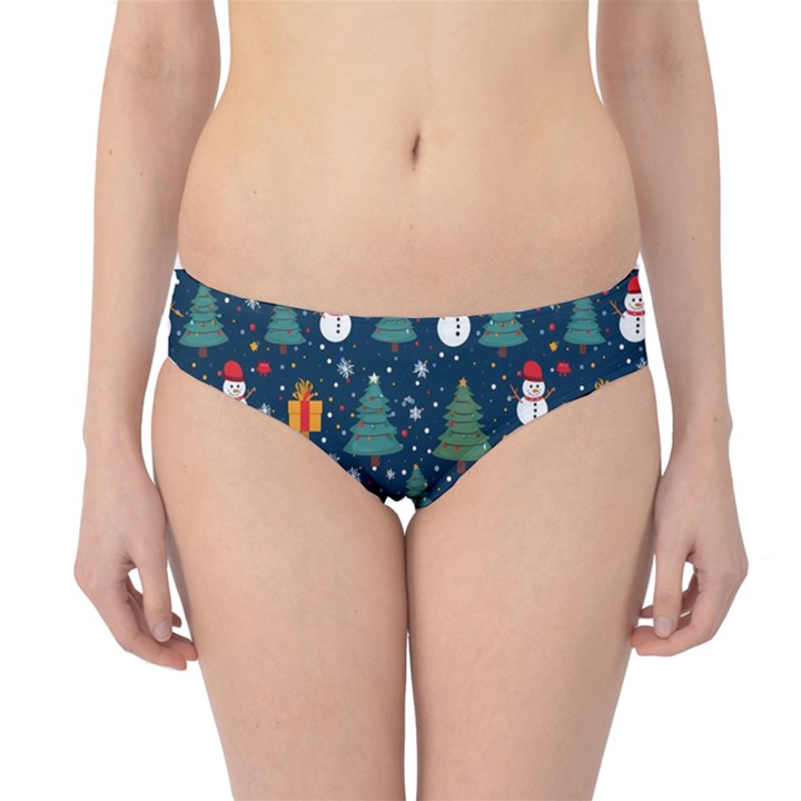 Snow Snowman Tree Christmas Tree Hipster Bikini Bottoms