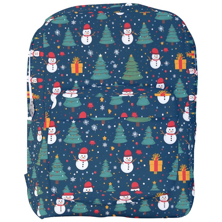 Snow Snowman Tree Christmas Tree Full Print Backpack