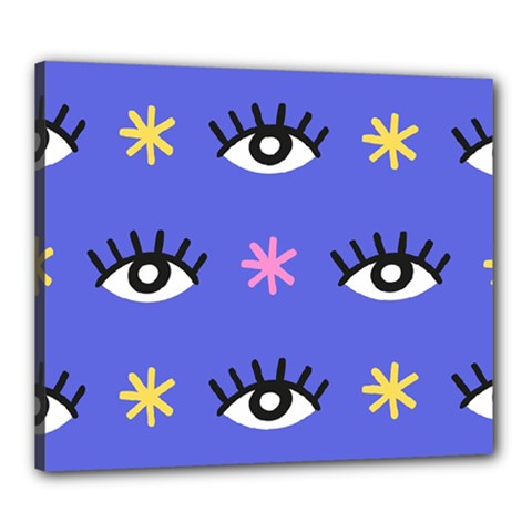 Eye Star Asterisk Pattern Background Canvas 24  X 20  (stretched) by Ravend