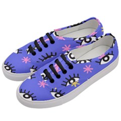 Eye Star Asterisk Pattern Background Women s Classic Low Top Sneakers by Ravend