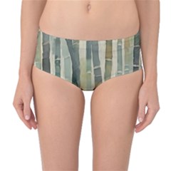 Bamboo Plants Mid-waist Bikini Bottoms by Ravend