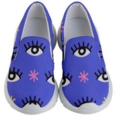 Eye Star Asterisk Pattern Background Kids Lightweight Slip Ons by Ravend