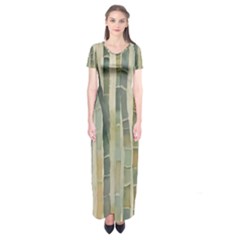 Bamboo Plants Short Sleeve Maxi Dress by Ravend