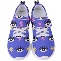 Eye Star Asterisk Pattern Background Women s Velcro Strap Shoes by Ravend