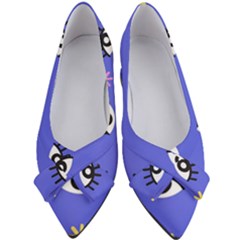 Eye Star Asterisk Pattern Background Women s Bow Heels by Ravend