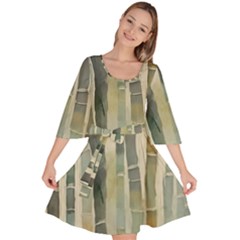 Bamboo Plants Velour Kimono Dress by Ravend