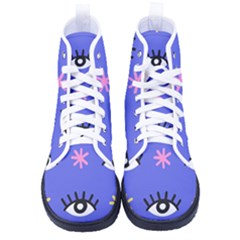 Eye Star Asterisk Pattern Background Men s High-top Canvas Sneakers by Ravend