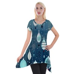 Ball Bauble Winter Short Sleeve Side Drop Tunic by Ravend