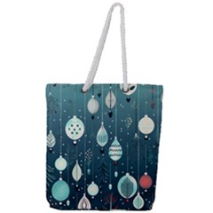 Ball Bauble Winter Full Print Rope Handle Tote (large) by Ravend