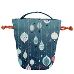 Ball Bauble Winter Drawstring Bucket Bag