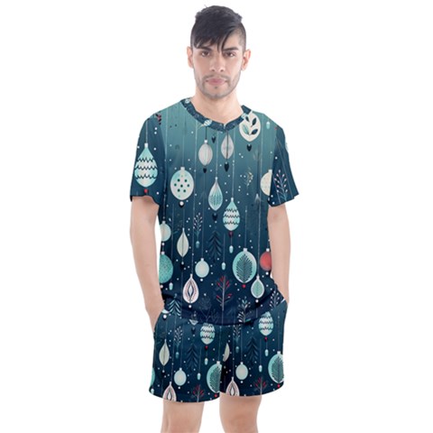 Ball Bauble Winter Men s Mesh T-shirt And Shorts Set by Ravend