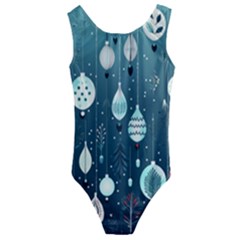 Ball Bauble Winter Kids  Cut-out Back One Piece Swimsuit by Ravend