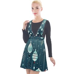 Ball Bauble Winter Plunge Pinafore Velour Dress