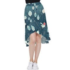 Ball Bauble Winter Frill Hi Low Chiffon Skirt