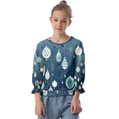 Ball Bauble Winter Kids  Cuff Sleeve Top