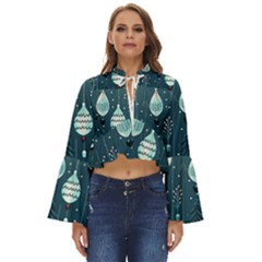 Ball Bauble Winter Boho Long Bell Sleeve Top by Ravend